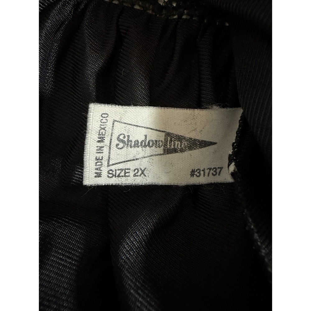 Vtg Shadowline Womens Slip Dress Nightgown lace bodice 2X Babydoll Goth Long - Picture 10 of 14